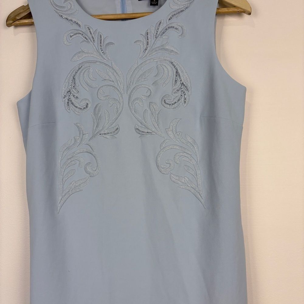Brooks Brothers Blue Beaded Sleeveless Shift Dress Women's 4 Classic Preppy - Picture 5 of 10